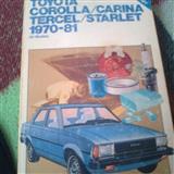 manual de servicio y mantenimiento de toyota corolla, carina tercel, starlet 1970-1981.                                                                                                                 