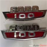 ford f100 pick up  1961 a 1967 emblemas laterales originales completos