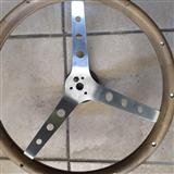 very neat wooden steering wheel for chevrolet or ford