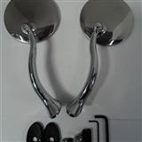 stainless steel gooseneck side mirrors with chrome mirrors