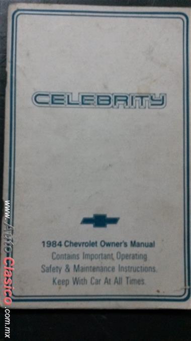 Manual Del Conductor Del Chevrolet Celebrity 1984
