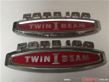 FORD PICK UP TWIN I BEAM 1960 TO 1973 COMPLETE ORIGINAL SIDE EMBLEMS