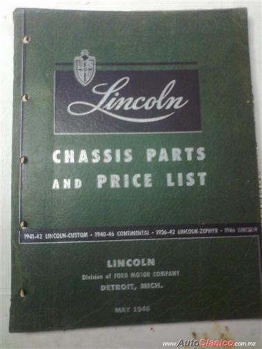 Manual De Partes De Lincoln De Los  Modelos 1936-1946 Cel.5541399617
