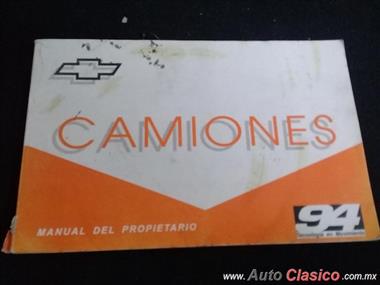 Manual Del  Propietario Camiones Chevrolet 1994  C15,C20,C35,Suburban, P30