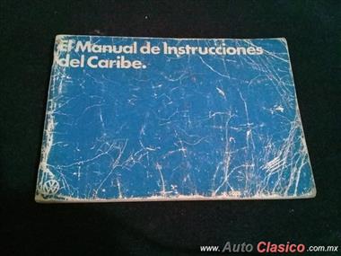 Manual  Del  Conductor De Del Volkswagen Caribe 1979