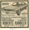 Ramble JAVELIN SST American Motors Defensa Trasera