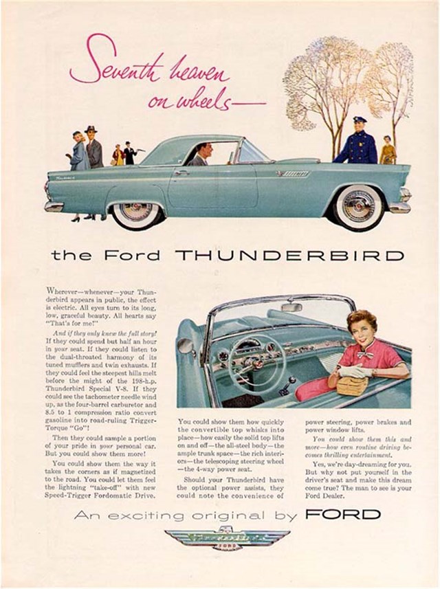 Ford Thunderbird 1955 #2 publicidad impresa