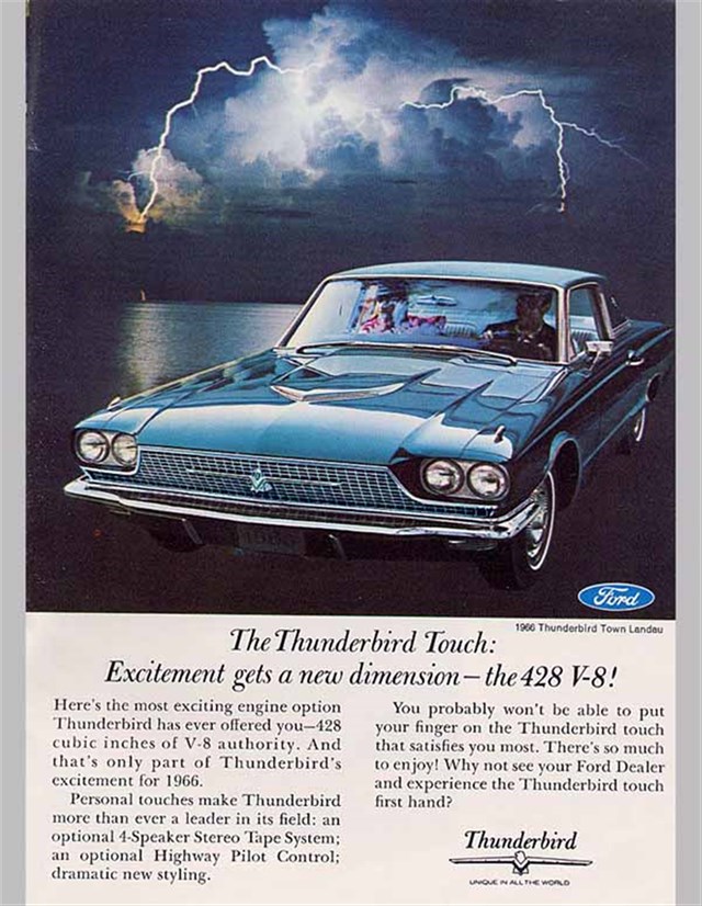 Advertising of Ford Thunderbird 1966 #1010