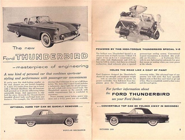 Ford Thunderbird 1955 #3 publicidad impresa