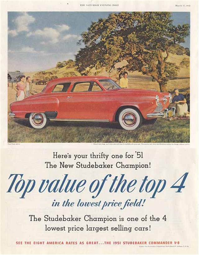 Studebaker Champion 1951 #303 publicidad impresa
