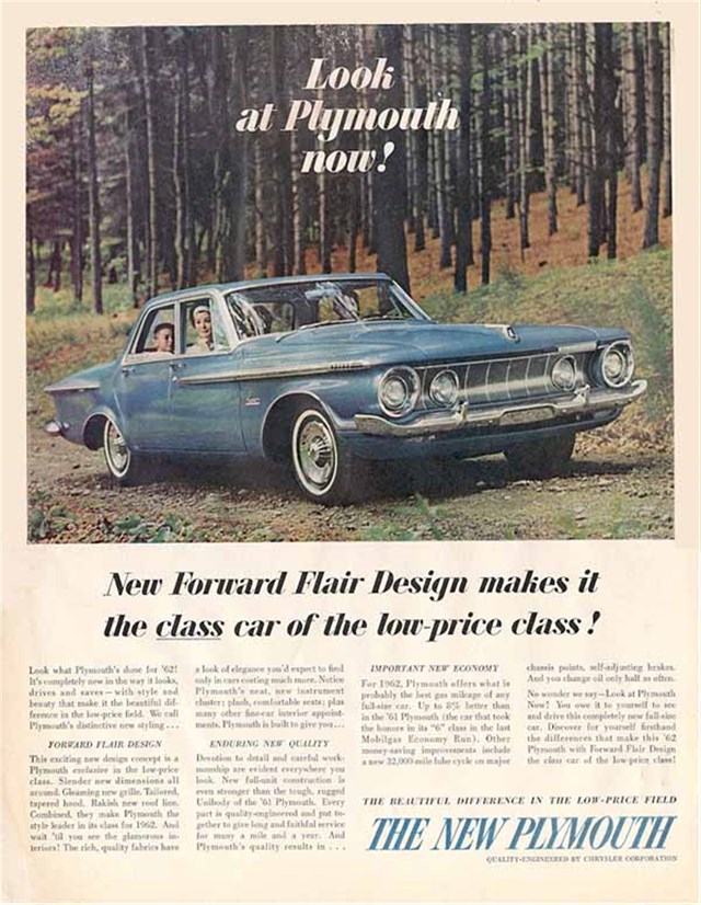 Plymouth Fury 1962 #716 publicidad impresa