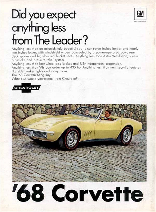 Chevrolet Corvette 1968 #816 publicidad impresa