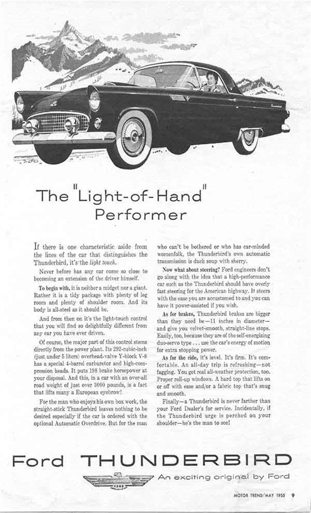 Ford Thunderbird 1955 #9 publicidad impresa