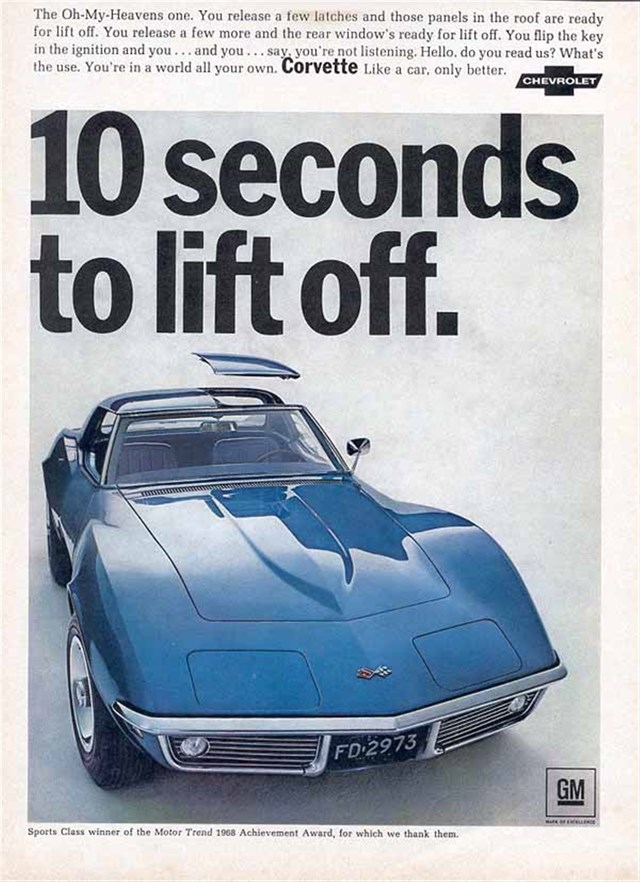 Chevrolet Corvette 1968 #817 publicidad impresa