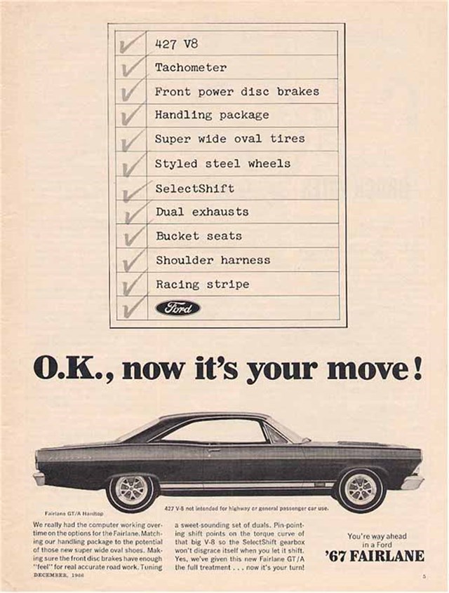Ford Fairlane 1967 #1017 publicidad impresa