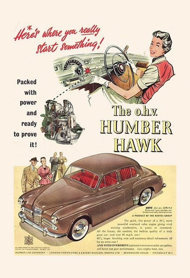 Advertising of Humber Hawk Mark VI-VIA 1955 #1225