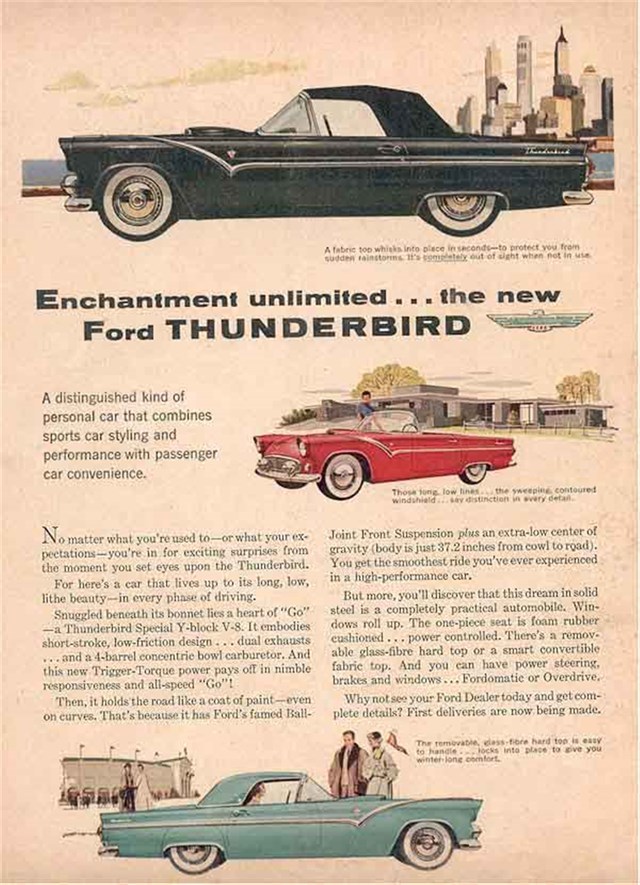 Ford Thunderbird 1955 #10 publicidad impresa
