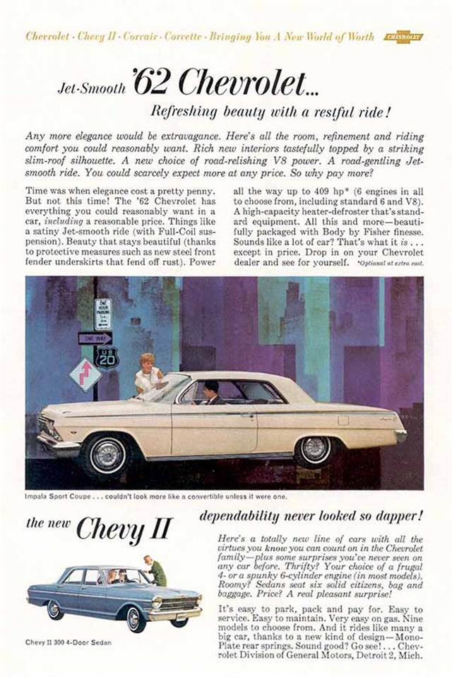 Chevrolet Impala 1962 #619 publicidad impresa