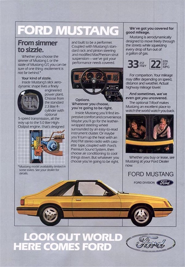 Ford Mustang 1981 #1116 publicidad impresa