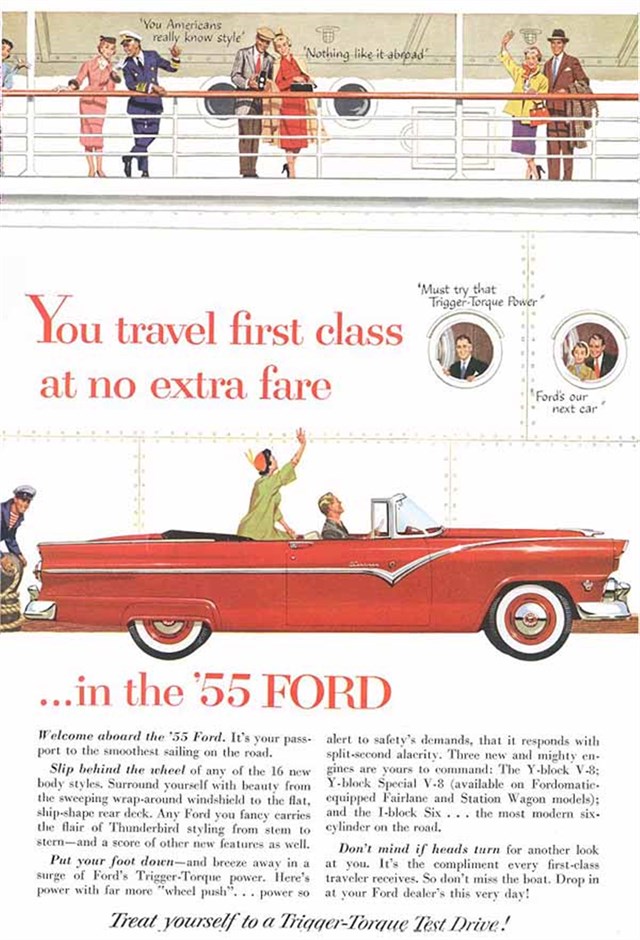 Ford Fairlane Victoria 1955 #209 publicidad impresa