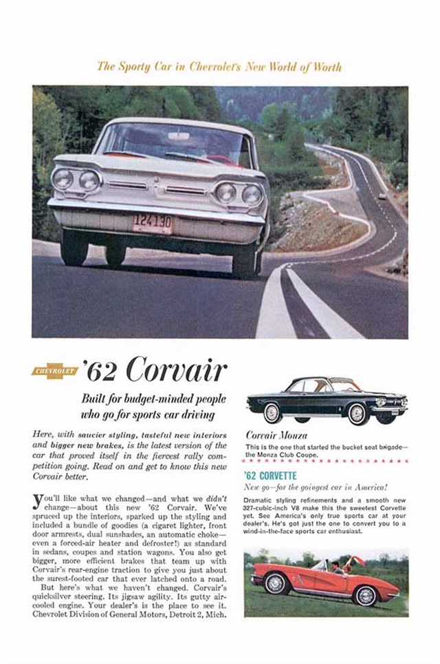 Chevrolet Corvair 1962 #622 publicidad impresa