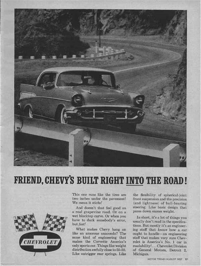 Chevrolet Bel Air 1957 #922 publicidad impresa