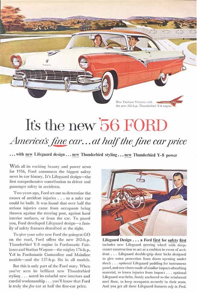Ford Fairlane Victoria 1956 #212 publicidad impresa