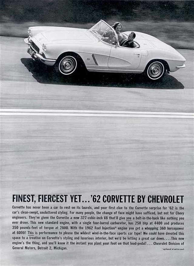 Chevrolet Corvette 1962 #623 publicidad impresa