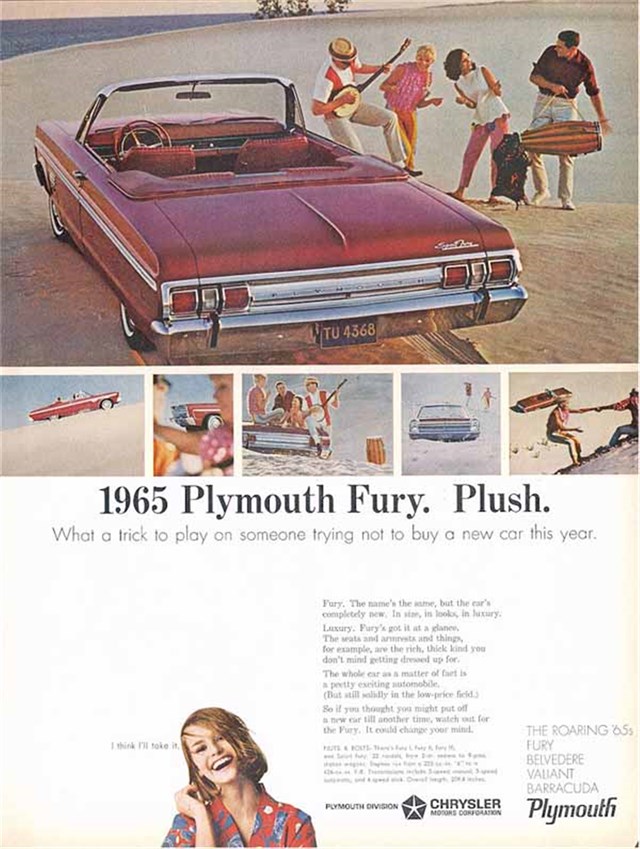 Plymouth Fury 1965 #723 publicidad impresa