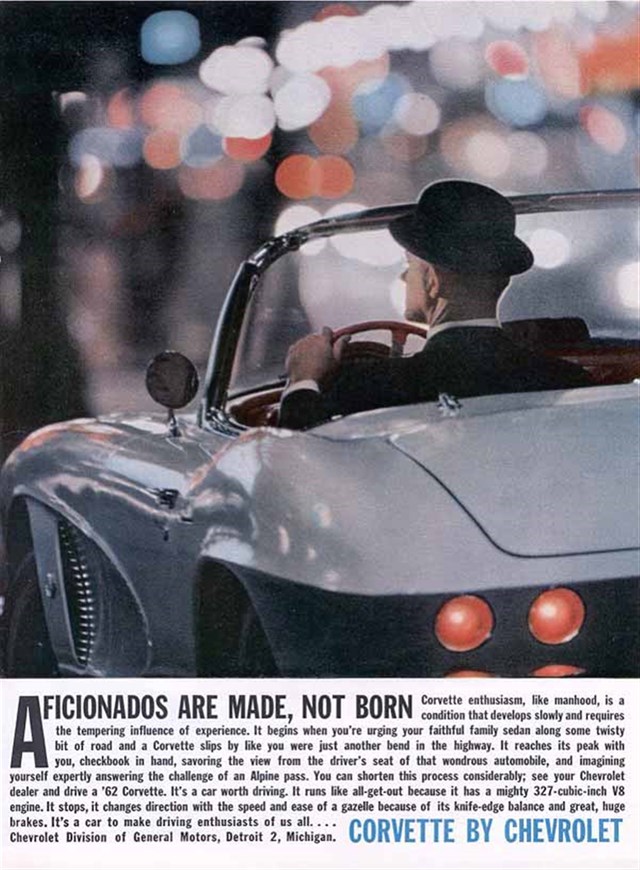 Chevrolet Corvette 1962 #624 publicidad impresa