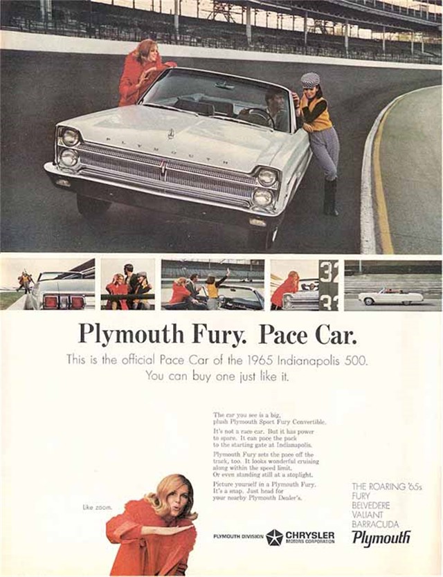 Plymouth Fury 1965 #724 publicidad impresa