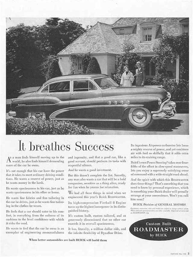 Buick Roadmaster 1952 #313 publicidad impresa