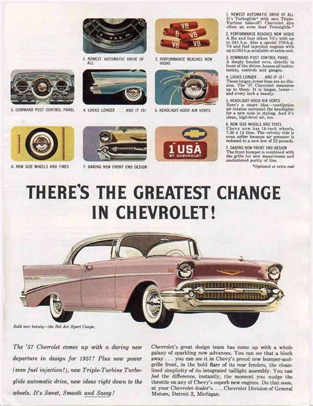 Chevrolet Bel Air 1957 #925 publicidad impresa