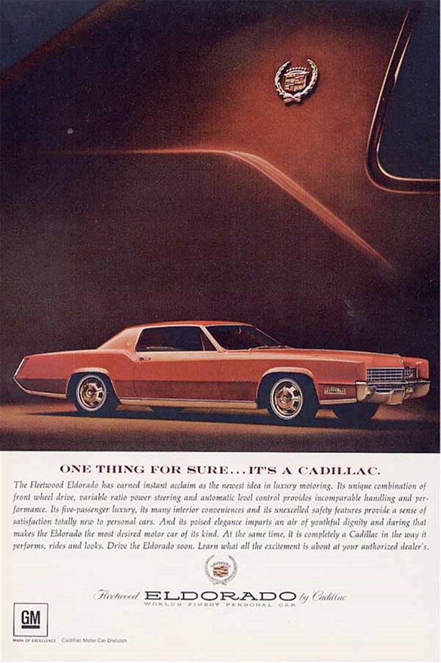 Advertising of Cadillac Eldorado 1967 #1025