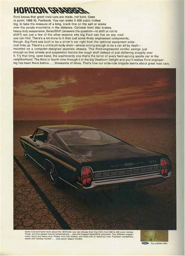 Advertising of Ford XL 1968 #1026