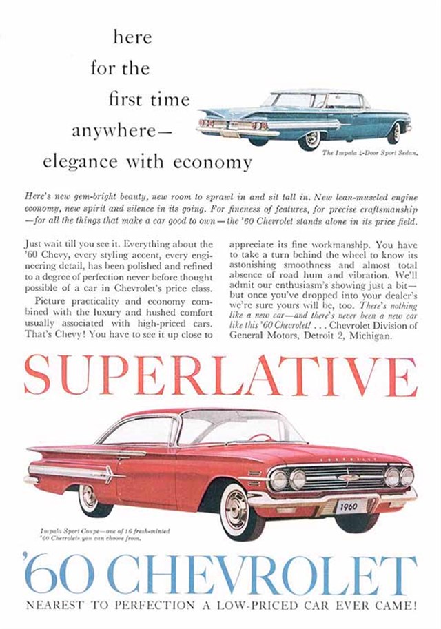 Advertising of Chevrolet Impala 1960 #547