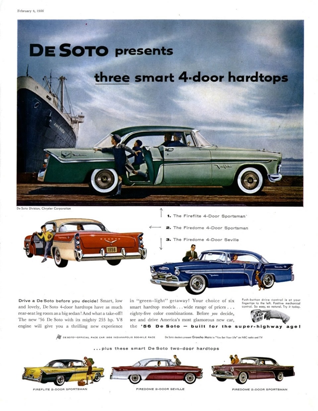 DeSoto Sportsman 1956 #1190 publicidad impresa