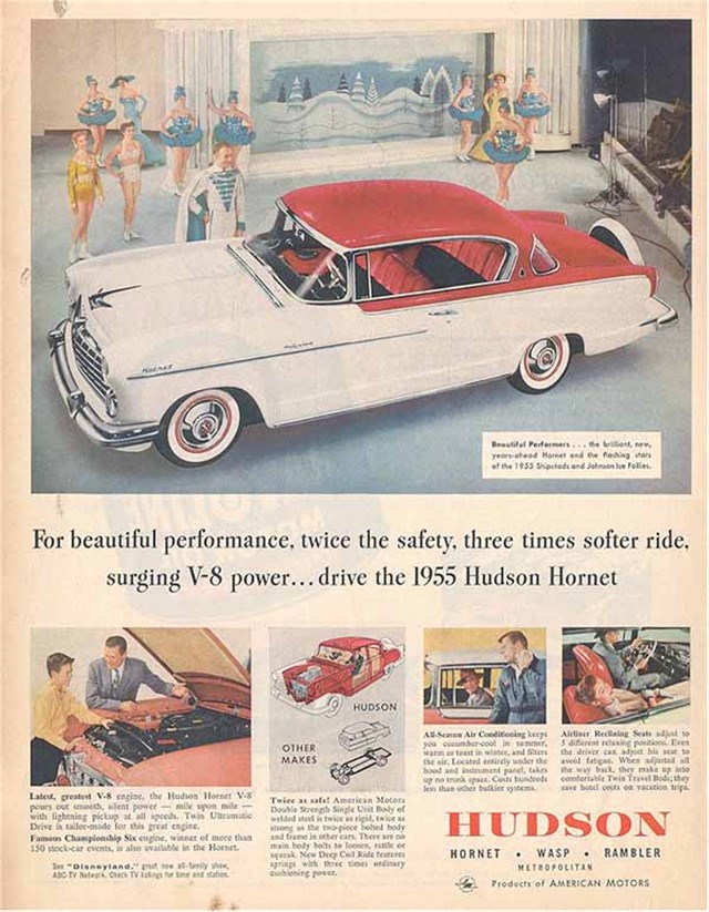 Hudson Hornet 1955 #418 publicidad impresa