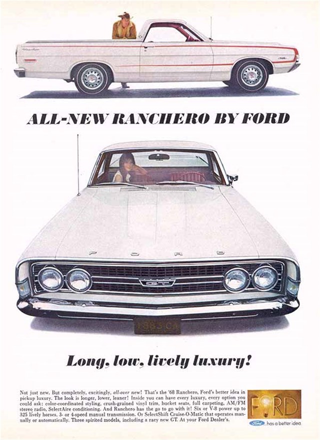 Ford Ranchero 1968 #831 publicidad impresa