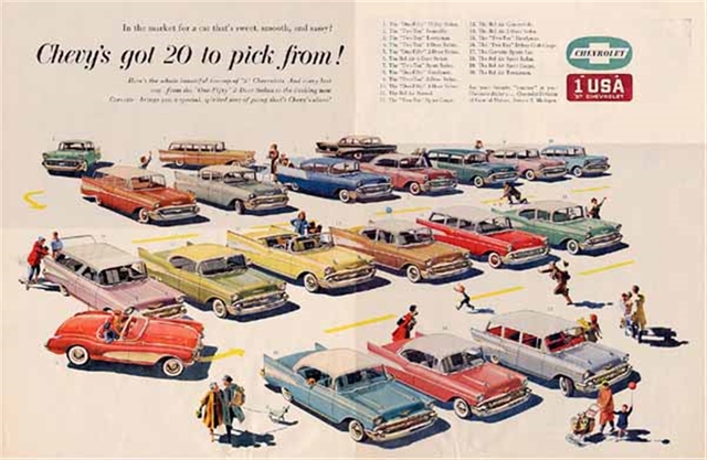 Chevrolet Varios 1957 #933 publicidad impresa