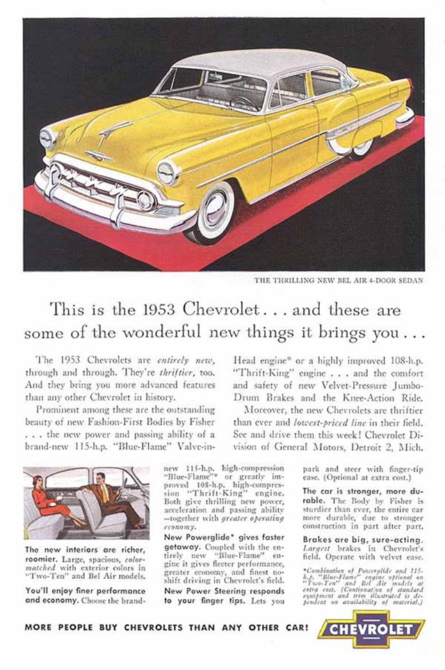 Chevrolet Bel Air 1953 #322 publicidad impresa