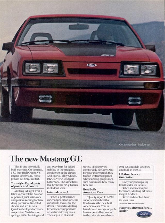 Ford Mustang 1985 #1131 publicidad impresa