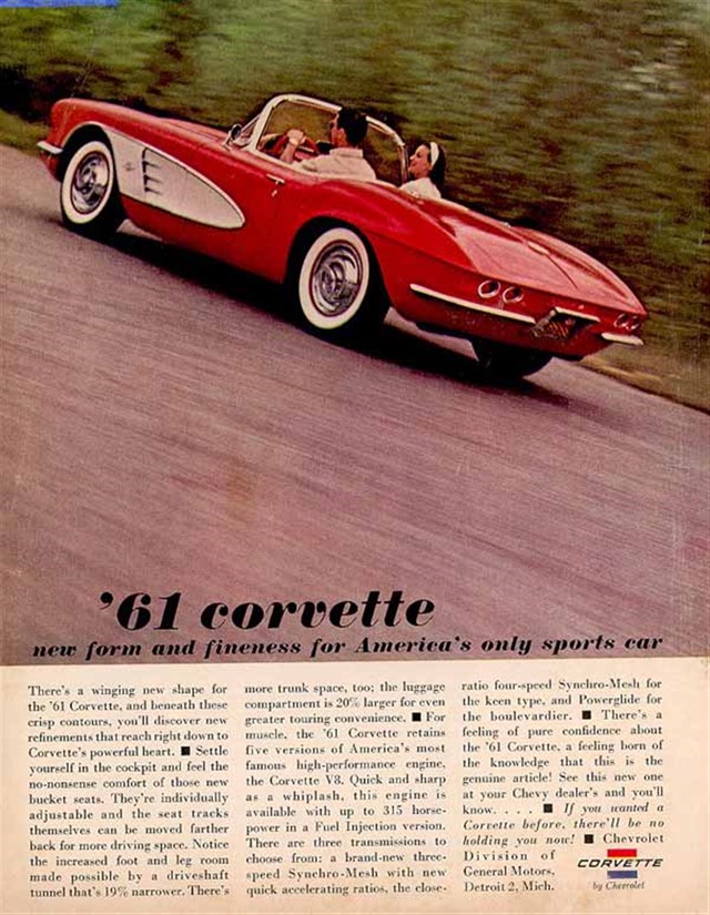 Chevrolet Corvette 1961 #553 publicidad impresa