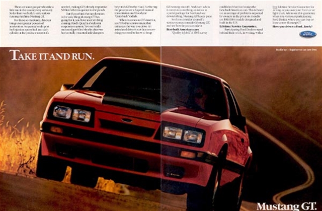 Ford Mustang 1986 #1132 publicidad impresa
