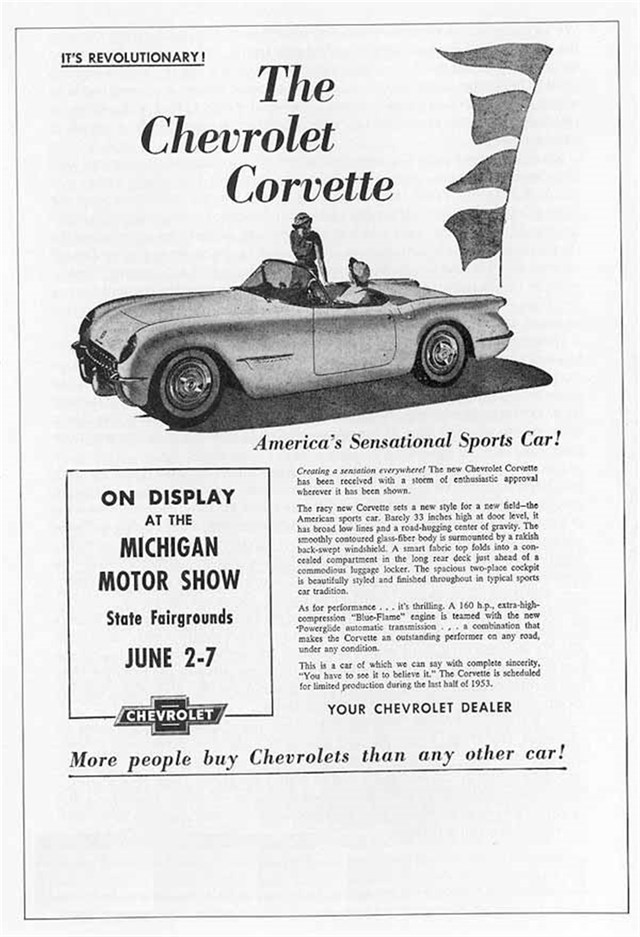 Chevrolet Corvette 1953 #324 publicidad impresa