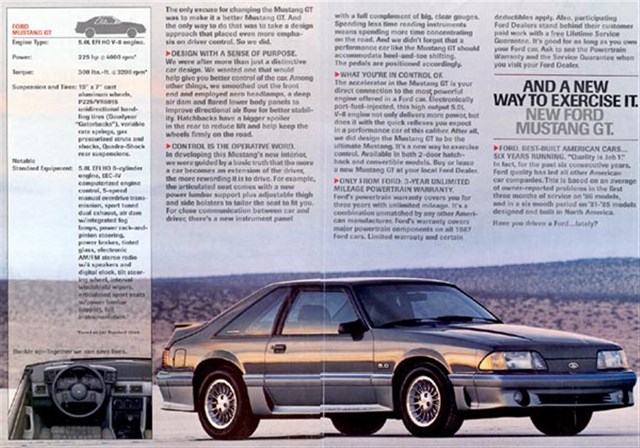 Ford Mustang 1987 #1133 publicidad impresa