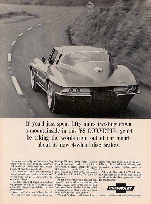 Chevrolet Corvette 1965 #637 publicidad impresa