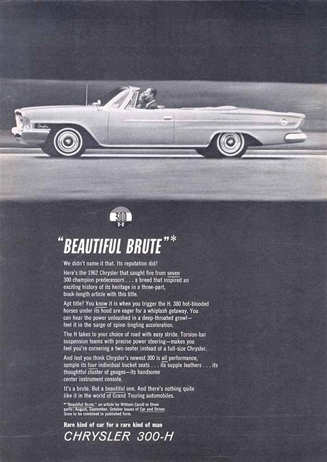Chrysler 300 1962 #638 publicidad impresa