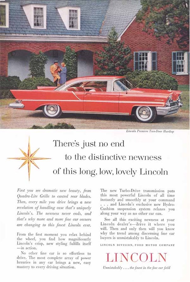 Lincoln Premiere 1957 #427 publicidad impresa