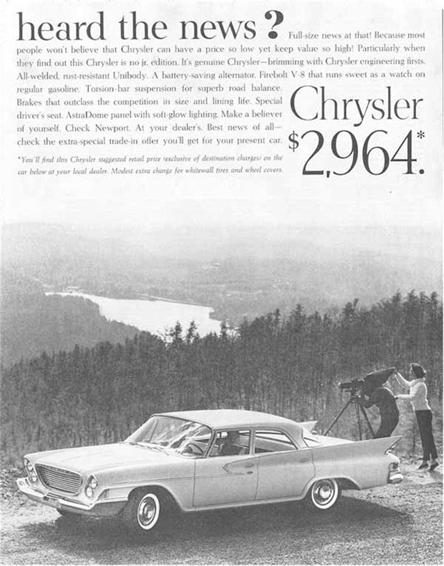 Chrysler Newport 1961 #557 publicidad impresa